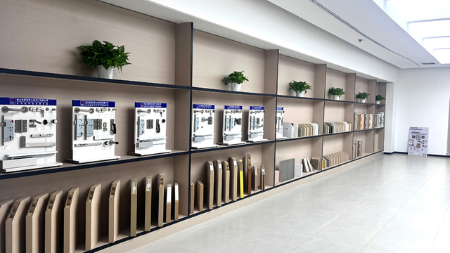 Door hardware display wall for soundproof door and fire rated door systems