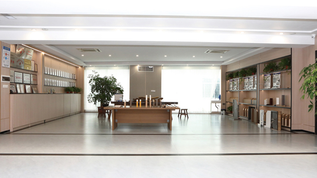 Product showroom lobby featuring fire doors soundproof doors and door samples